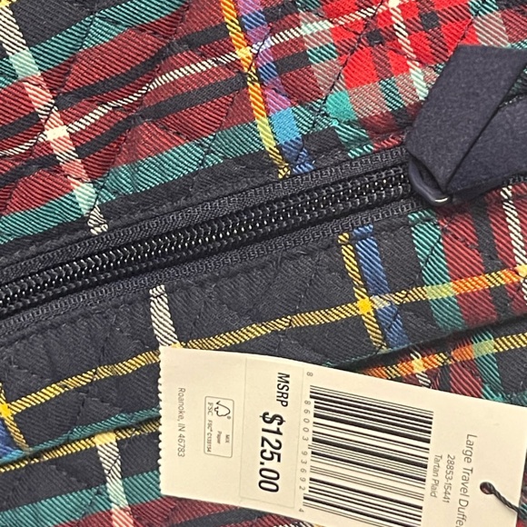 NWT-Vera Bradley Tartan large duffle bag - Picture 4 of 9